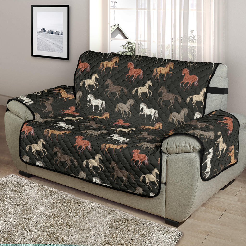 Horse Pattern on Dark Gray Furniture Slipcovers