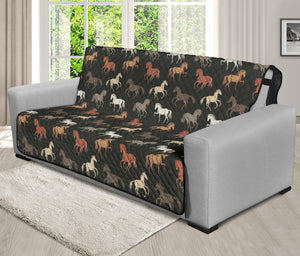 Horse Pattern on Dark Gray Furniture Slipcovers