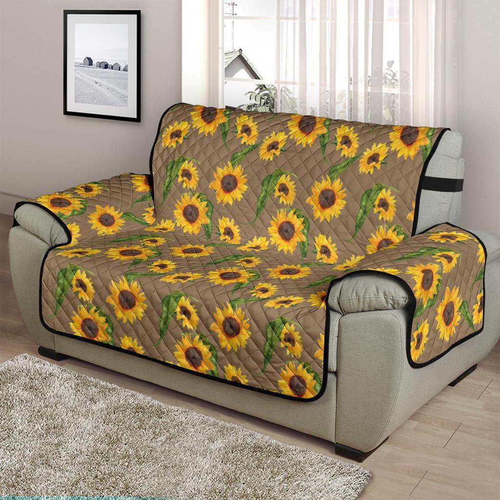 Brown With Sunflower Pattern Furniture Slipcovers - RusticDecorShop