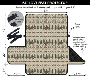 Rustic Tan With Bears, Acorns and Pine Trees Furniture Slipcover Protectors