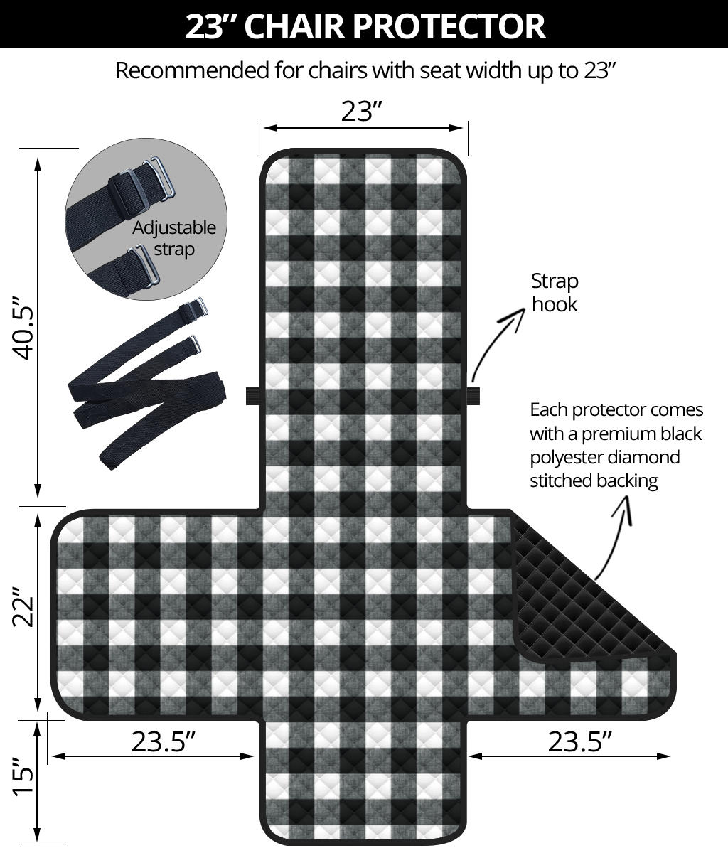 Black and White Buffalo Check Furniture Slipcover Protectors Small Pattern