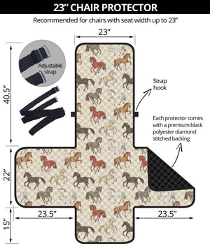 Horse Pattern on Light Cream Furniture Slipcovers