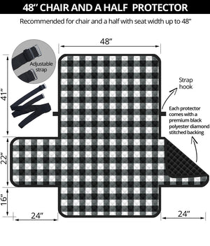 Black and White Buffalo Check Furniture Slipcover Protectors Small Pattern