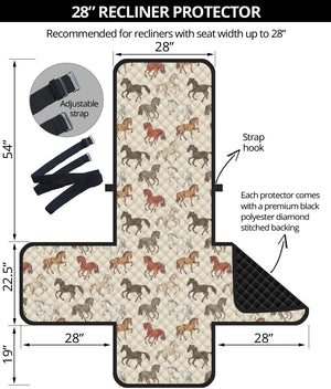 Horse Pattern on Light Cream Furniture Slipcovers