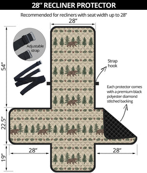 Rustic Tan With Bears, Acorns and Pine Trees Furniture Slipcover Protectors