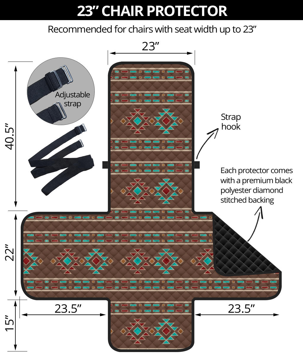 Southwestern Pattern Furniture Slipcovers In Dark Brown