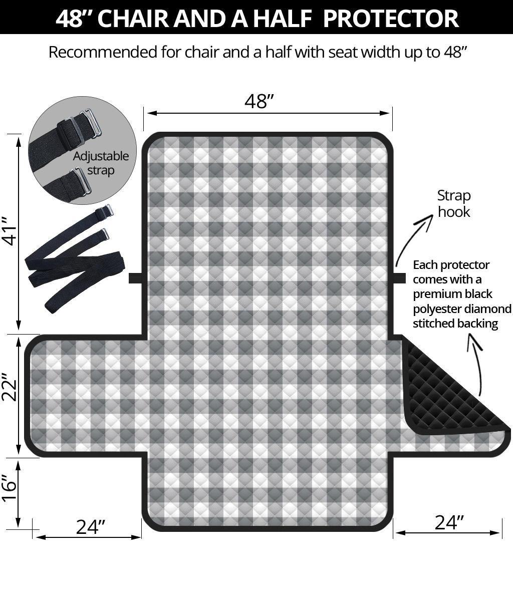 Gray and White Buffalo Plaid Furniture Slipcovers - RusticDecorShop