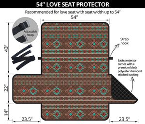 Southwestern Pattern Furniture Slipcovers In Dark Brown