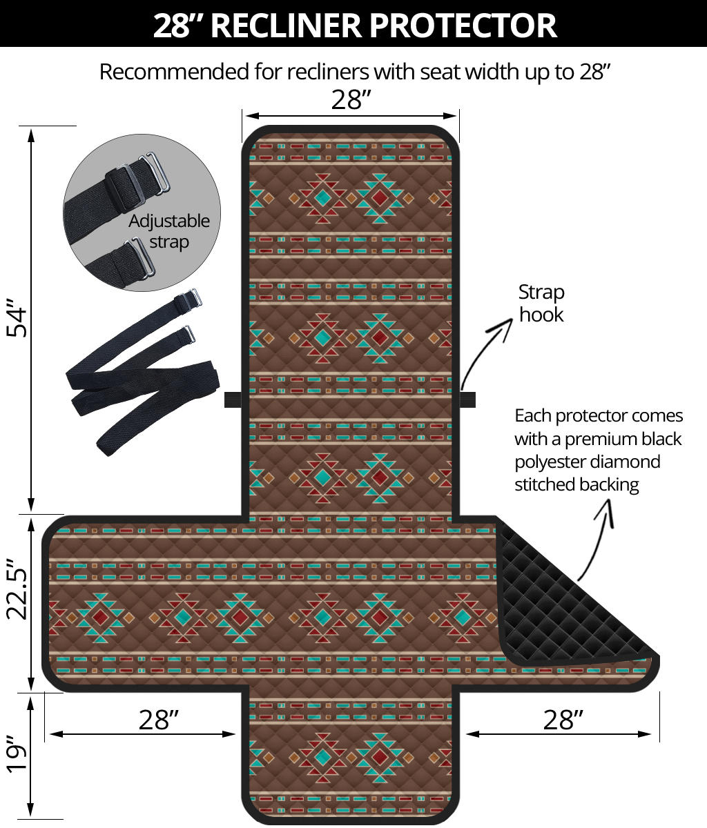 Southwestern Pattern Furniture Slipcovers In Dark Brown