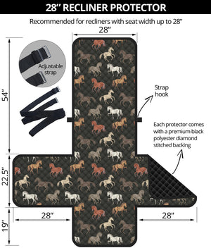 Horse Pattern on Dark Gray Furniture Slipcovers