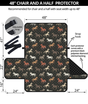 Horse Pattern on Dark Gray Furniture Slipcovers