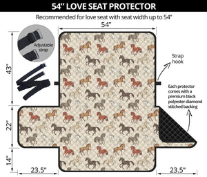 Horse Pattern on Light Cream Furniture Slipcovers